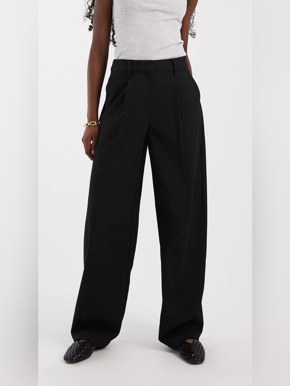 Classic Wide-Leg Black Trousers from ASOS